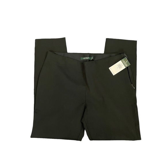 Lauren Ralph Lauren Women’s Black Side Zip Flat Front Tapered Leg Pants Size 12 - Picture 12 of 16